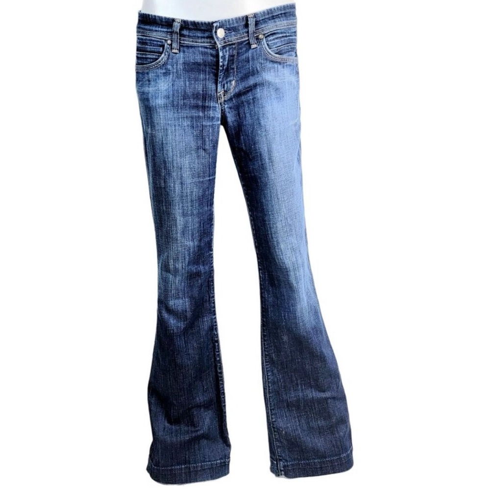 Sz 28 Citizens of Humanity Faye wide flare low rise dark wash non-stretch jeans